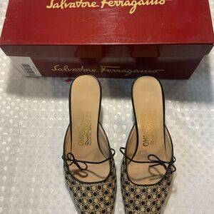 Salvatore Ferragamo Black and Tan Women's Shoes